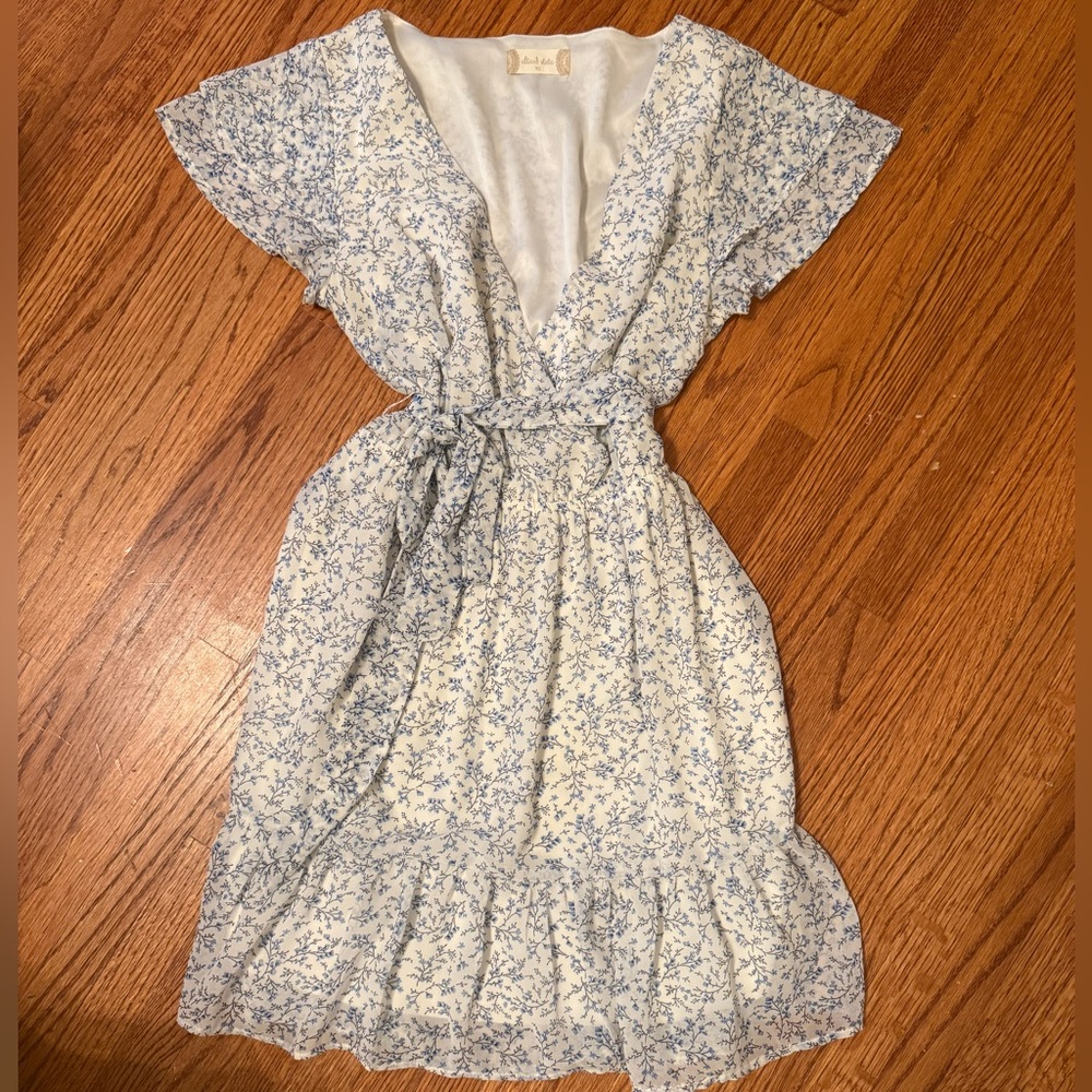 Altar’d State dress, white and blue, XS